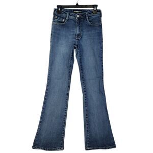 Express Boot Cut Jeans Womens Size 5/ 6 Medium Wash Blue Stretch Denim